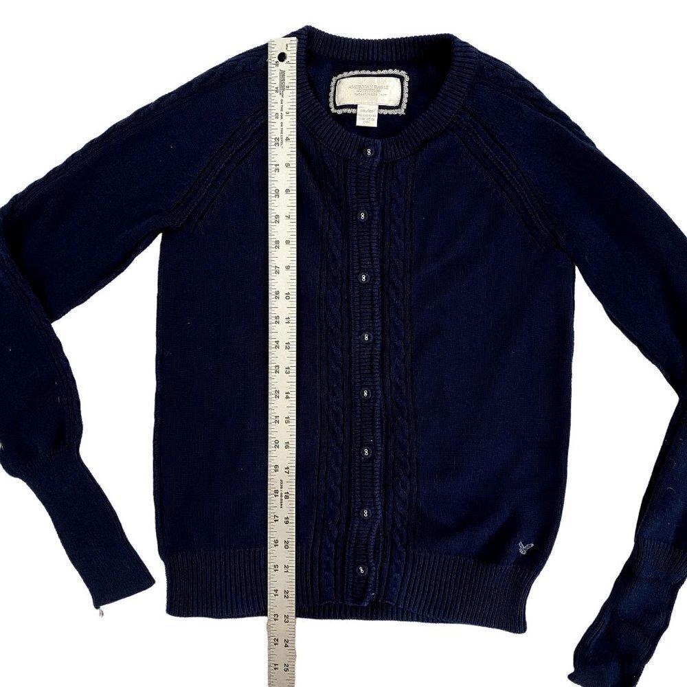 American Eagle Outfitters | Knitted Button Down Cardigan | Blue | Size: Medium - Picture 8 of 8